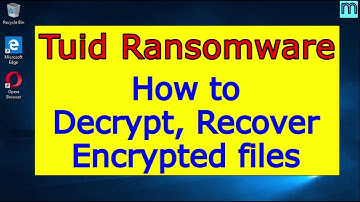 Tuid virus (ransomware). How to decrypt .Tuid files. Tuid File Recovery Guide.