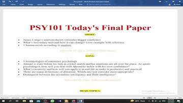 PSY101 Final Term Paper 2023 | Current Paper | The Merciful Academy