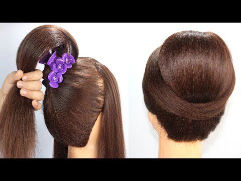 new-latest-bun-hairstyle-for-wedding-or-party-|-easy-hairstyles-|-bun-hairstyle-with-trick