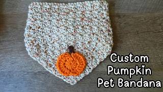 Crochet Pumpkin Dog Bandana Tutorial | Easy One Row Repeat!