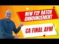 CA Final AFM Fast-track (Exam Oriented)Face to Face batch announcement - Tesova Classes, Chennai