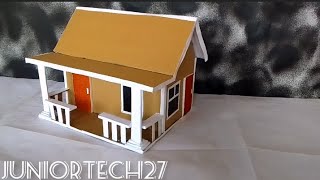Simple cardboard house project made at home