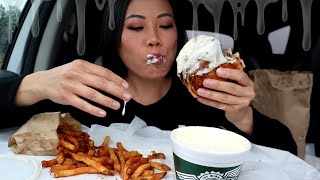 ASMR FIVE GUYS TRIPLE PATTY MELT MUKBANG #asmr #asmrsounds #bigbites #messy
