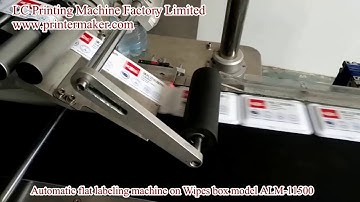 automatic flat labeling machine on wipes box model ALM-11500