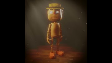A wooden doll character render test in Blender 2.81a