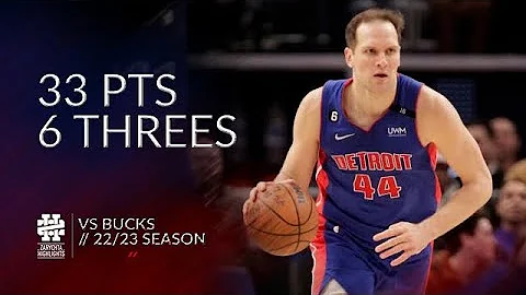 Bojan Bogdanovic 33 pts 6 threes vs Bucks 22/23 se...