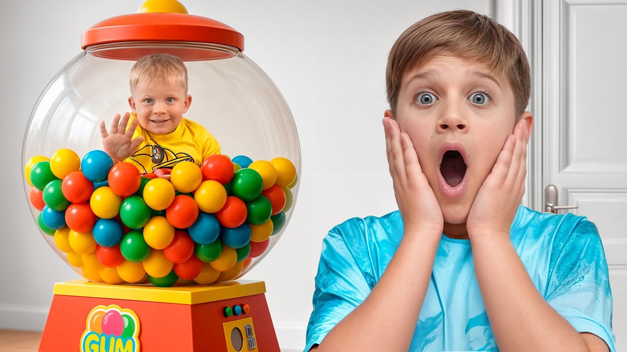 オリバーが巨大ガムボールマシンに閉じ込められた！【チャレンジ】