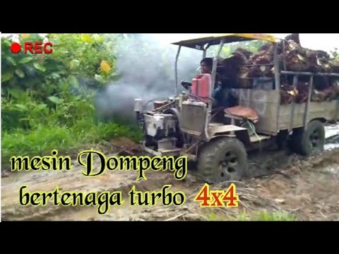 Langsir sawit pakai gerandong mesin Dompeng bertenaga turbo 4x4