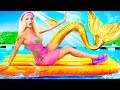 From Broke Barbie to Rich Mermaid! Mermaid Beauty Makeover Hacks and Gadgets!