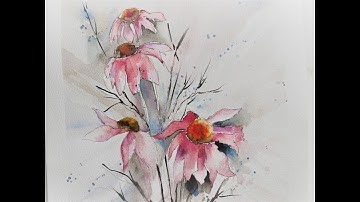 EXTREME BEGINNERS - Easy African Daisies in Watercolor - with Professional Artist Chris Petri
