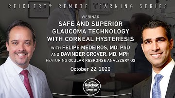 Corneal Hysteresis: Safe, Superior Glaucoma Tech, Drs F Medeiros, D Grover, Ocular Response Analyzer