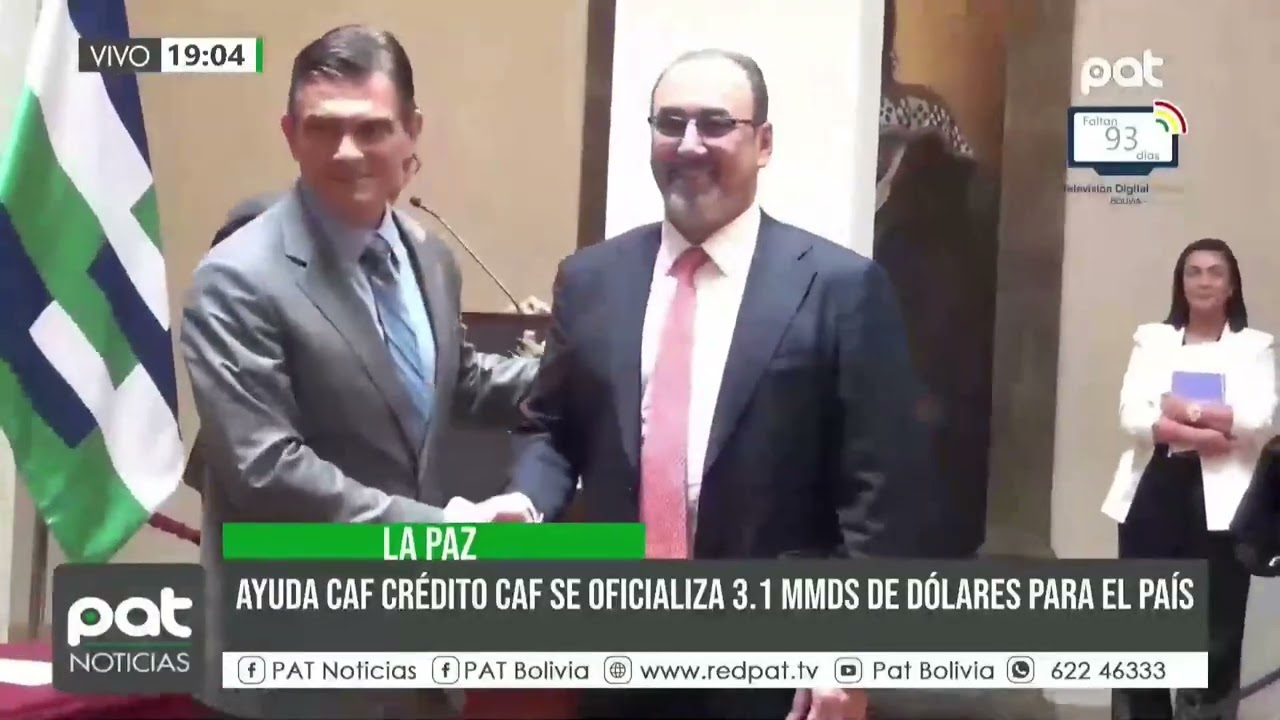 CAF garantiza millonario financiamiento para impulsar crecimiento económico en Bolivia