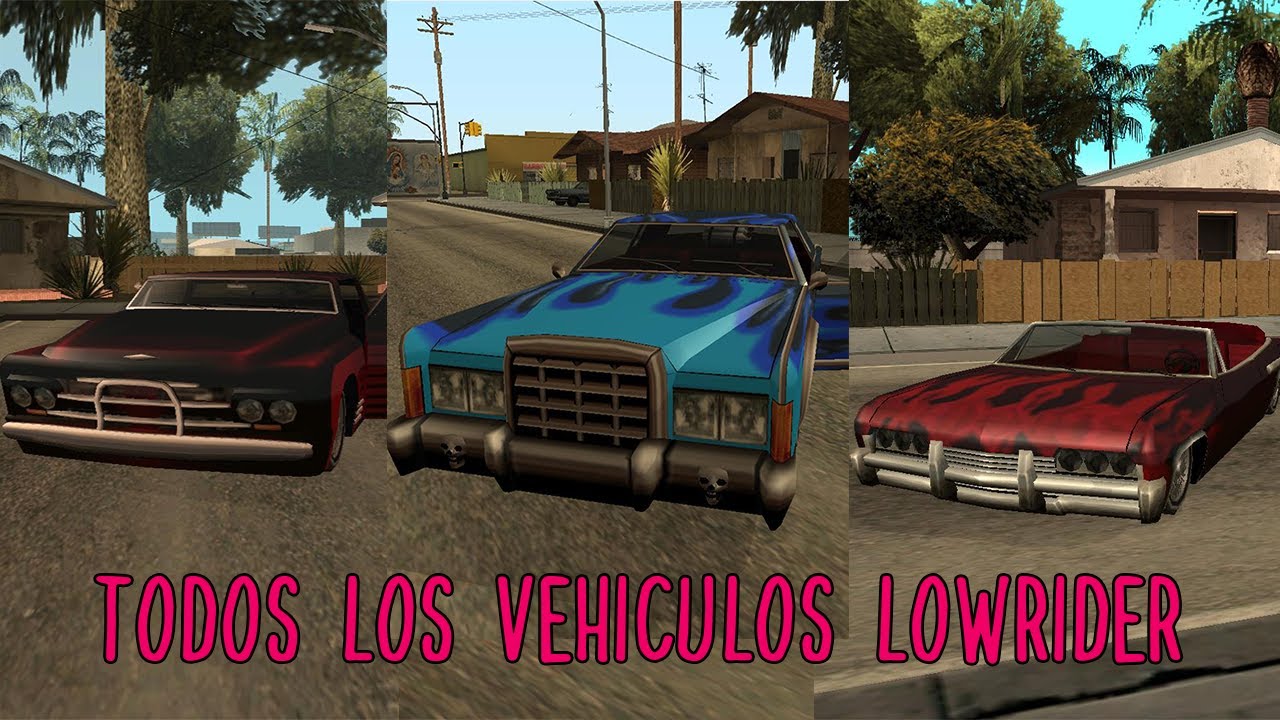 Todos los AUTOS LOWRIDER de GTA San Andreas YouTube