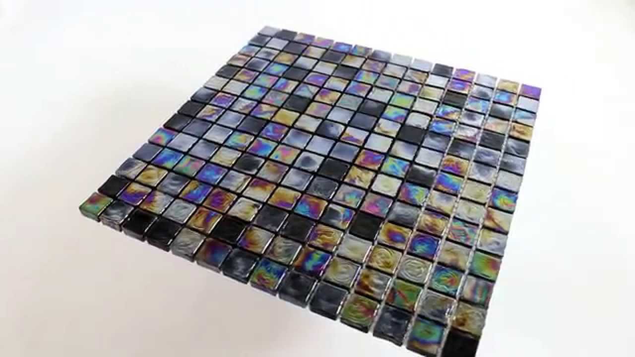 Glasmosaik fliesen effekt mosaik petrol black youtube