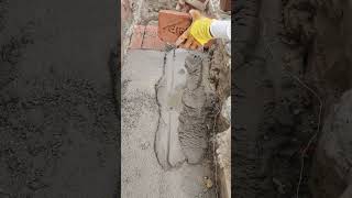 Brick wall starting #walldesign #construction #satisfying #plasterdesign  #wallstarting