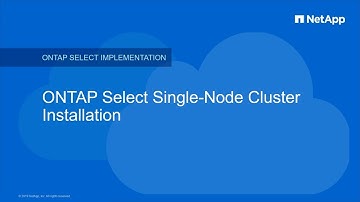 Deploying an ONTAP Select Single-Node Cluster