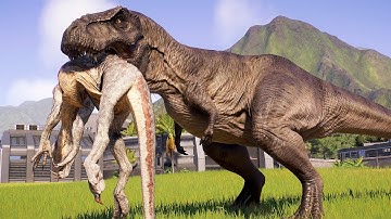 T-REX DEATH RUN vs ALL THE STRONGEST DINOSAURS ON ISLA NUBLAR - Jurassic World Evolution 2