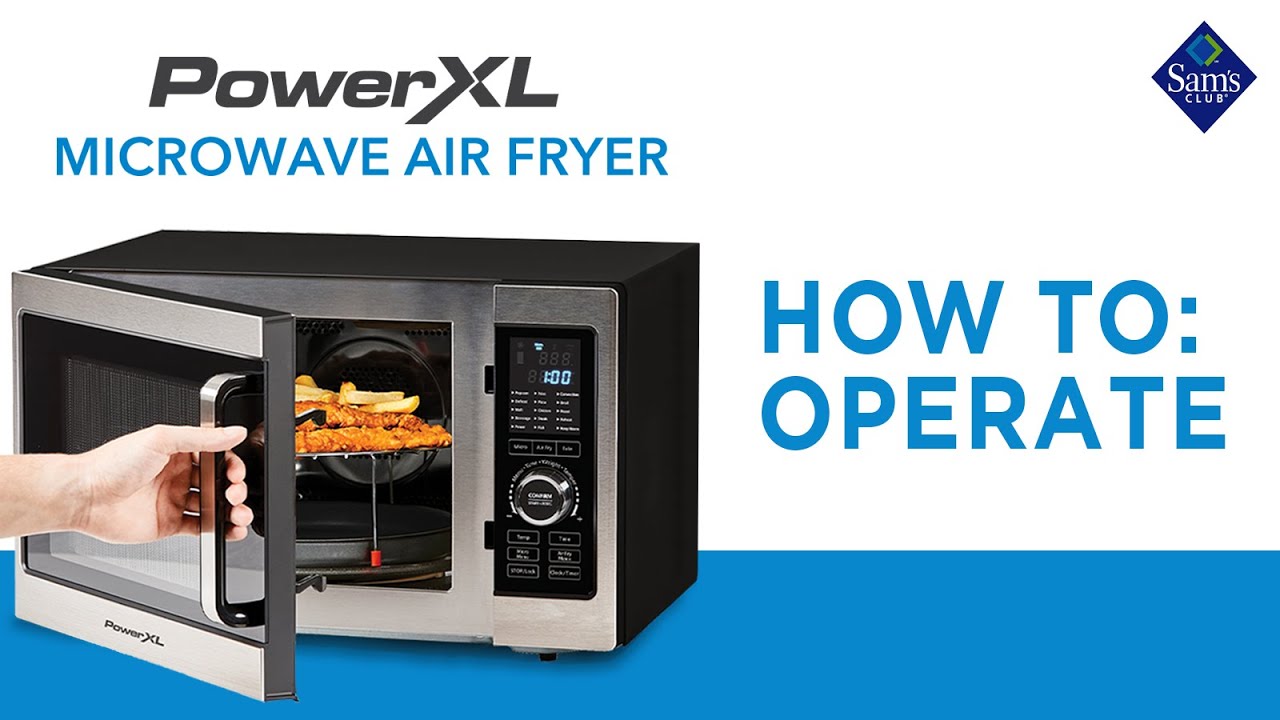 Restored PowerXL Microwave Air Fryer Plus, Stainless Steel / Black