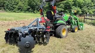 tiny disc harrow for a tiny tractor.  john deere 1025r