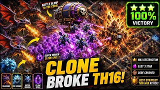 Super Minion + Clone Spell BROKE TH16! – Dragon Attack Strategy | Easy 3 Star | Clash of Clans 2026