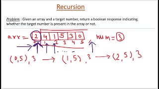 [Recursion] Check whether a number is present in an array