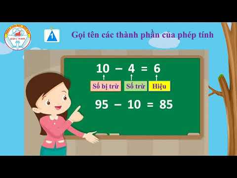 Toán 2-Tuần 2: Bài: Số bị trừ, số trừ, hiệu