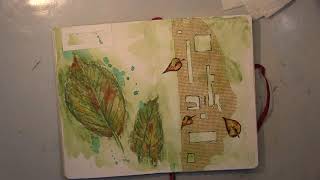 Autumn foliage frottage