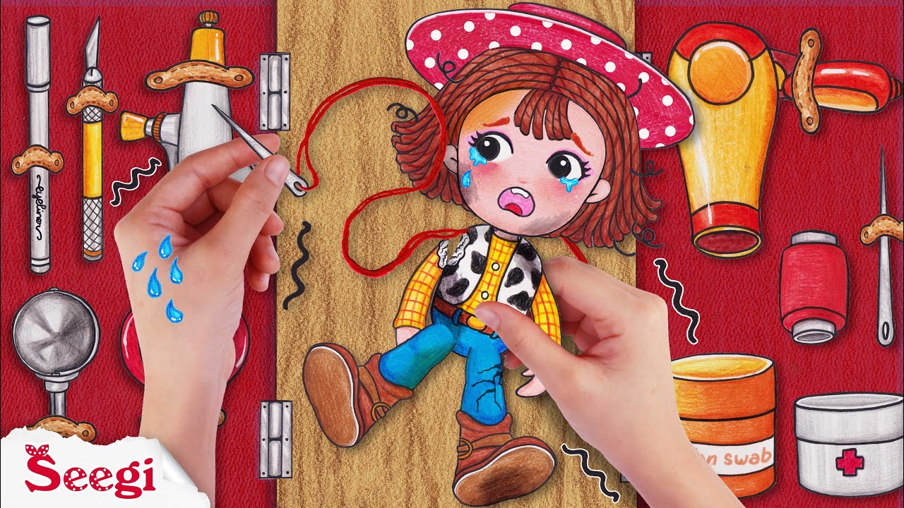 Restoration Of Seegi Woody From Toy Story | How To Fix Doll By Stop Motion Paper | Seegi Channel