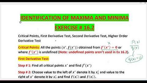 Business Math BB|MBA Ex # 16.2 Optimization Critical Points, Tests Frank S Budnick 4th