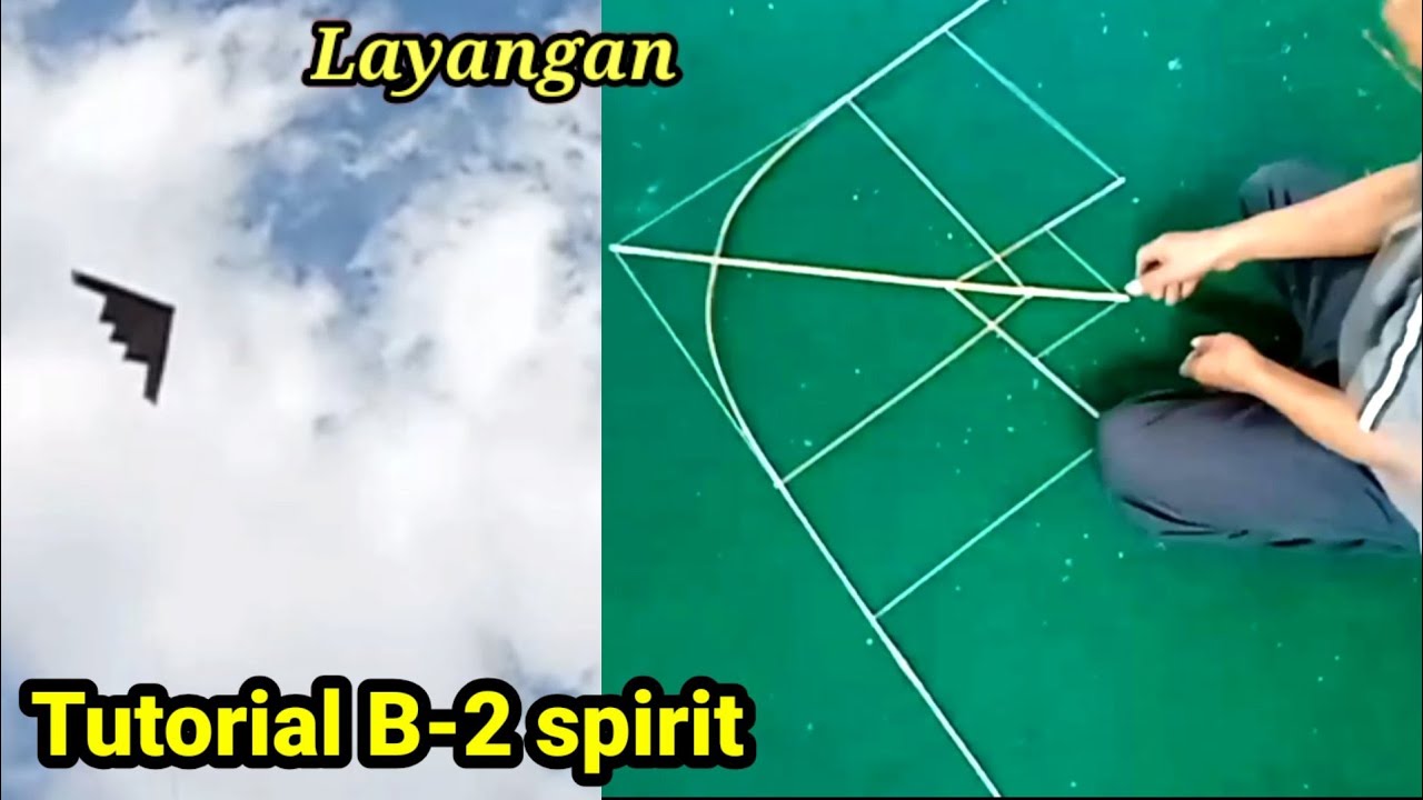 Layangan Jet Anti gagal! Cara membuat layangan Jet tempur siluman B2 spirit - YouTube