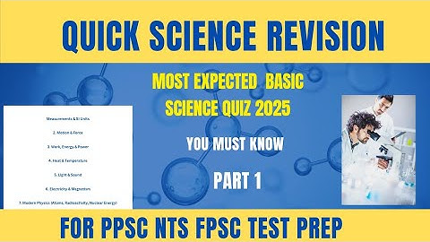  “Important basic Science MCQs for FPSC PPSC, and NTS | Quick Revision”