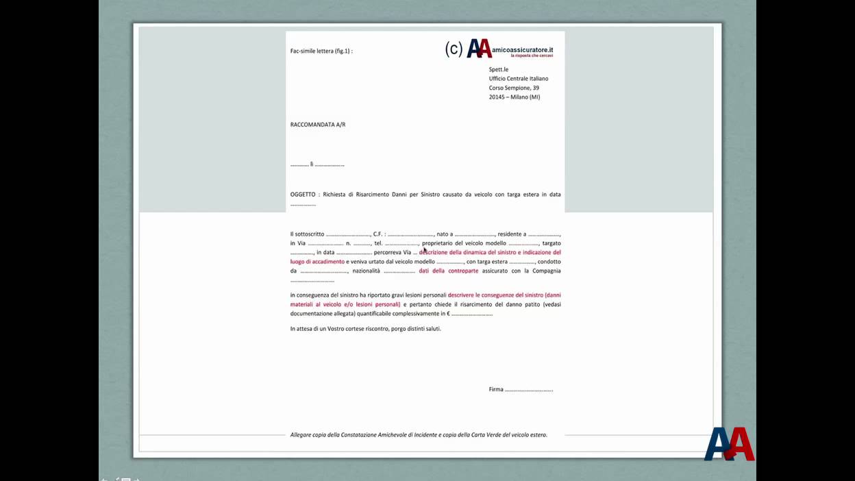 Incidente in Italia con veicolo estero