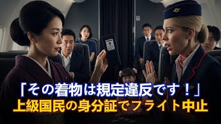 ファーストクラスでCAその着物は規定違反です！→上級国民の私が身分証を見せたらフライト中止に…え、お客様はまさか…