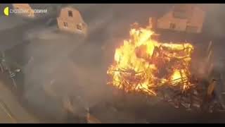 Drone δείχνει την καταστροφή στο Ιρπίν.
