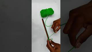 woolen flower making idea | ऊन के फूल बनाने का आसान तरीका | #shorts | #youtubeshorts