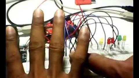 r305 finger print module with ardiuno and blink five led with one hand finger