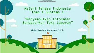 Materi Bahasa Indonesia Tema 1 Subtema 1 Kelas 6 SD | Menyimpulkan Informasi Pada Teks Laporan