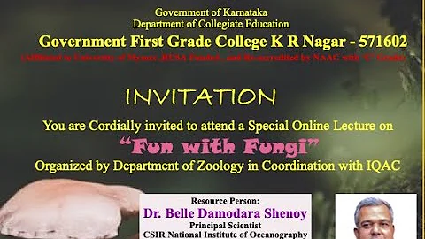 A Special Lecture onFun with Fungi by Dr. Belle Da...