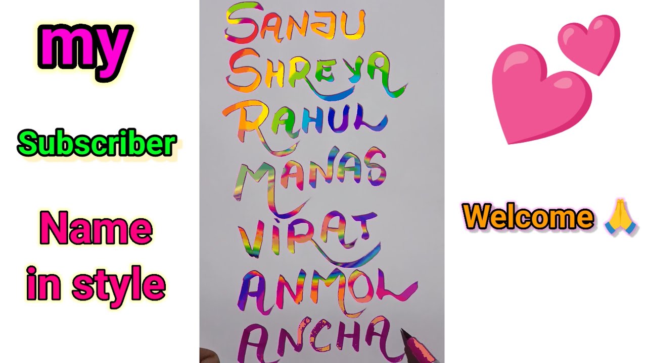 How to write calligraphy writing ️ Name | My subscriber name in style ...