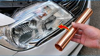 Billions of people don't know this: a copper pipe can make headlights shine like new!