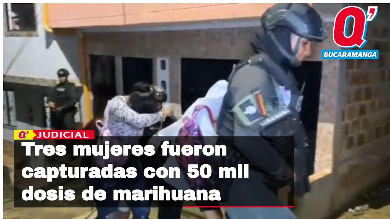 Tres mujeres fueron capturadas con 50 mil dosis de marihuana, en Bucaramanga