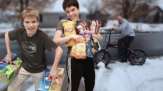 Kids Shop For Our Groceries! Winter Survival Challenge 1 screenshot 5