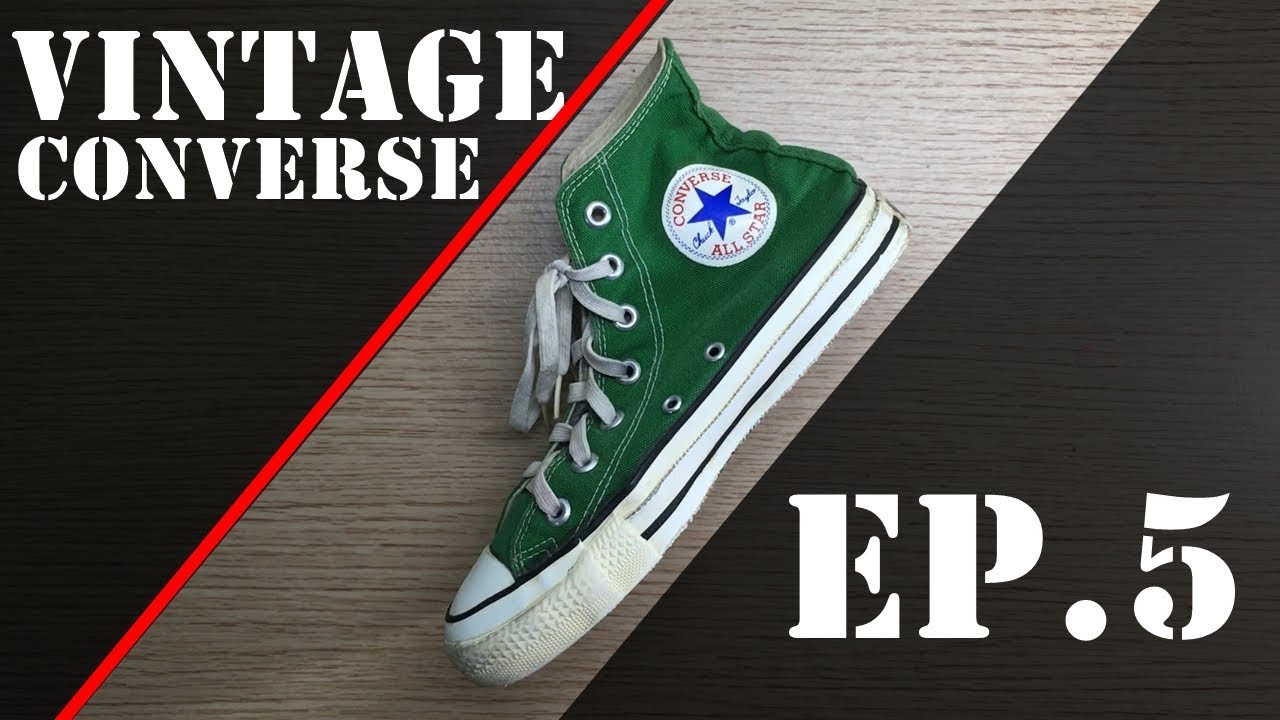 ห้องเก็บรองเท้าเก่า -5- Vintage Converse All Star Chuck Taylor made in USA 80's  shoes size 5 Green - YouTube