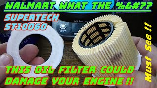 Walmart Supertech Oil Filter Cut Open ST10060  /  Acdelco Oil Filter Cut Open PF64 Comparison