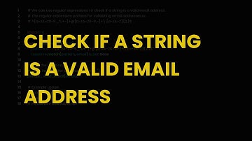 Check if a string is a valid email address