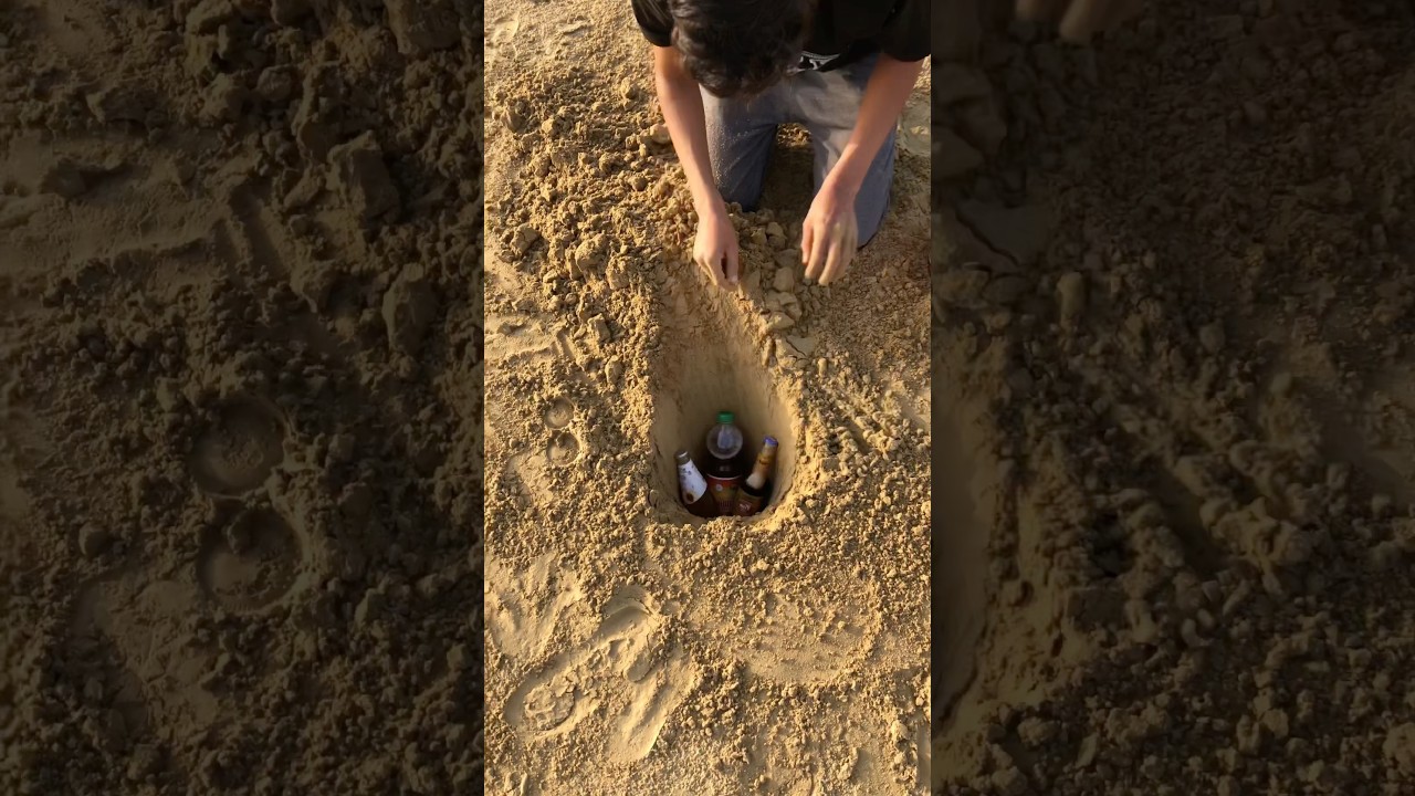 Hiding food and cold drinks 🍸 in desert 🏜 