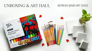 Huge Art Supply Haul 2026: New Acrylic Paints, Brushes & Canvases 🌼✨