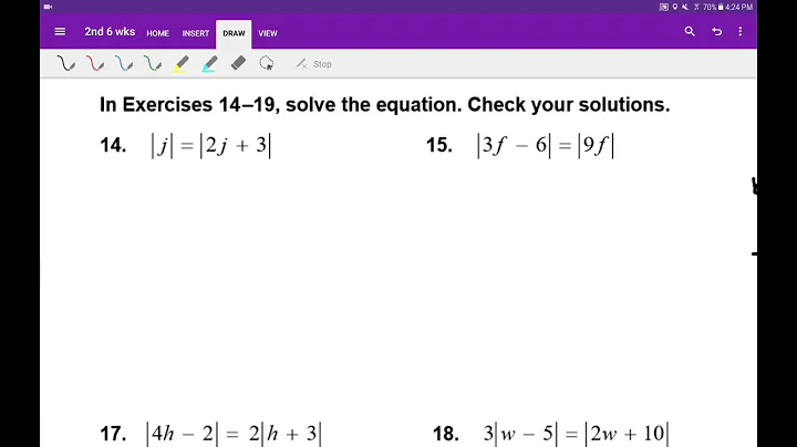 Solving Absolute Value Equations: with Extraneous (another way)