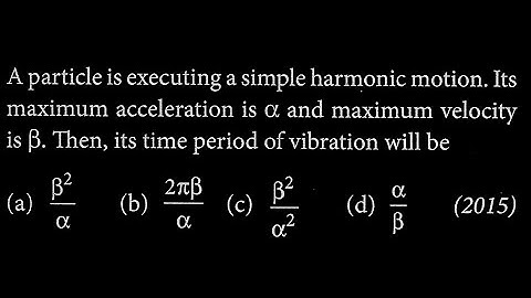 A particle is executing a simple harmonic motion. Its maximum acceleration is a and  SW DTS 02 Q8