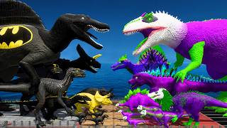 Batman Spinosaurus vs Joker Giganotosaurus | Bridge Challenge | Animal Revolt Battle Simulator